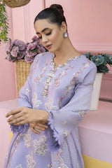 SUMMER-3PC LAWN EMBROIDERED SHIRT WITH KHAADI NET EMB DUPATTA & TROUSER-3805