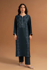 WINTER-2PC DHANAK EMBROIDRED SHIRT WITH DHANAK TROUSER-3379