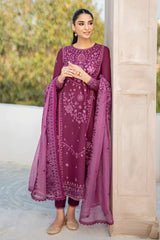 SUMMER- 3PC LAWN HEAVY EMBROIDERED SHIRT WITH ORGANZA HEAVY EMBROIDERED DUPATTA-3544