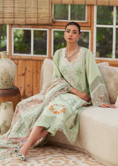 SUMMER-3PC LAWN CHIKAANKARI EMBROIDERED SHIRT WITH CHIFOON PRINTED DUPATTA AND EMB TROUSER-4748