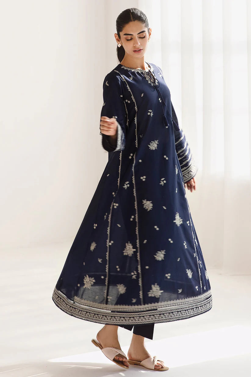 WINTER-3PC DHANAK SEQUENCE EMBROIDERED SHIRT WITH COUTRAI PRINTED SHAWL & DHANAK TOUSER-4182