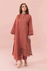 WINTER-3PC DHANAK EMBROIDERED SHIRT WITH BAMBER CHIFFON EMBROIDERED DUPATTA-4131