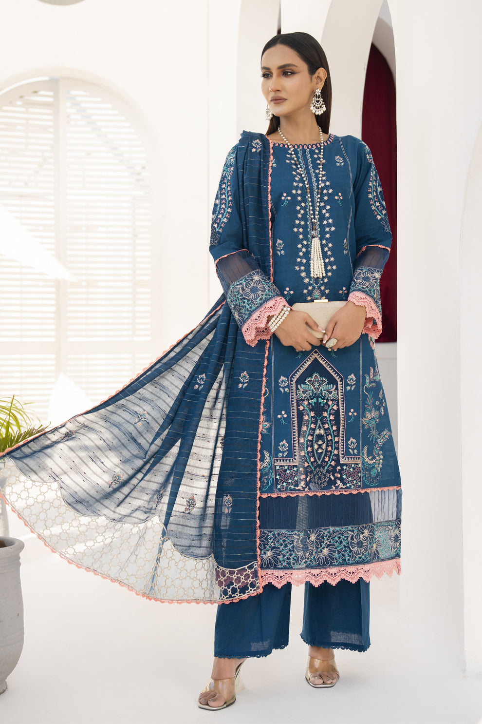 SUMMER-3PC LAWN EMBROIDERED SHIRT WITH LAWN EMBROIDERED READY TO WEAR DUPATTA-04