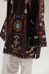 WINTER-2PC DHANAK EMBROIDERED SHIRT WITH DHANAK EMBROIDERED TROUSER-15116