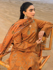 RANG RASIYA-3PC LAWN EMBROIDERED SHIRT WITH CHIFFON PRINTED DUPATTA AND TROUSER -4556