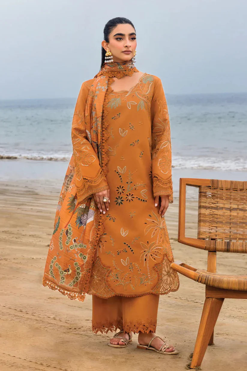 RANG RASIYA-3PC LAWN EMBROIDERED SHIRT WITH CHIFFON PRINTED DUPATTA AND TROUSER -4556