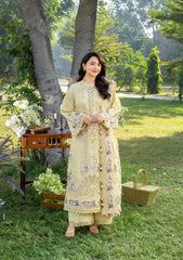 WINTER-3PC DHANAK EMBROIDERED SHIRT WITH WOOL PRINTED EMB SHAWL AND TROUSER-5098