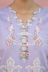 SUMMER-3PC LAWN EMBROIDERED SHIRT WITH KHAADI NET EMB DUPATTA & TROUSER-3805