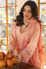 SUMMER-3PC LAWN LASERCUT EMBROIDERED SHIRT WITH MOARK PRINT DUPATTA-VOL-2