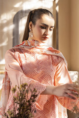 SUMMER-3PC LAWN LASERCUT EMBROIDERED SHIRT WITH MOARK PRINT DUPATTA-VOL-3