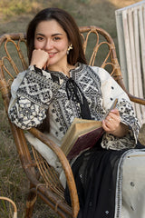 SUMMER-3PC LAWN EMBROIDERED SHIRT WITH CHIFFON EMBROIDERED DUPATTA AND EMB TROUSER-4600