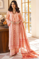 SUMMER-3PC LAWN LASERCUT EMBROIDERED SHIRT WITH MOARK PRINT DUPATTA-VOL-2