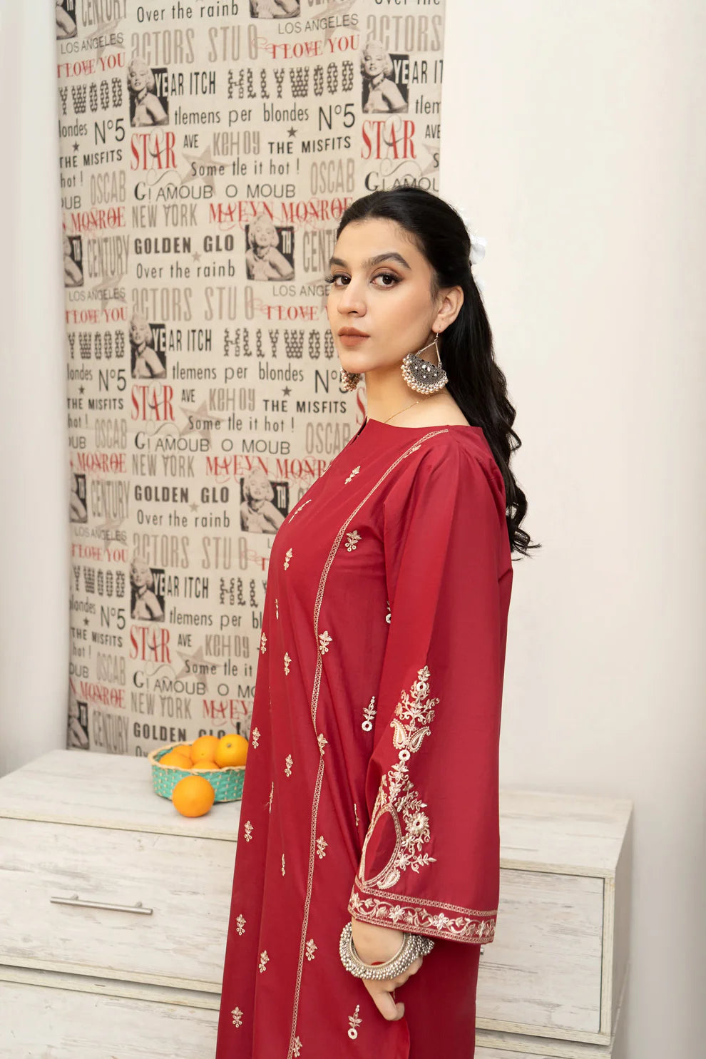 WINTER- 3PC DHANAK EMBROIDERED SHIRT WITH COUTURE PRINTED SHAWL AND EMB TROUSER-4059