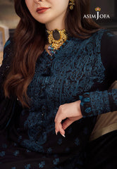 ASIM JOFA- 3PC DHANAK EMBROIDERED SHIRT WITH BAMBER DHANAK EMBROIDERED SHAWL & TROUSER-BIC-4078