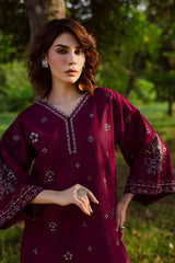 WINTER-2PIECE DHANAK EMBROIDERED SHIRT WITH DHANAK EMB TROUSER-15087
