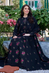 WINTER-3PC DHANAK EMBROIDERED SHIRT WITH DHANAK EMBROIDERED SHAWL AND TROUSER-5296