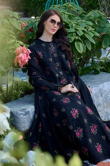 WINTER-3PC DHANAK EMBROIDERED SHIRT WITH DHANAK EMBROIDERED SHAWL AND TROUSER-5296