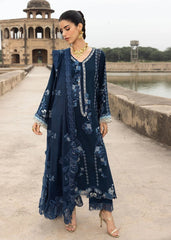 WINTER-3PC DHANAK EMBROIDERED SHIRT WITH CHIFFON EMBROIDERED DUPATTA AND EMB TROUSER-5156
