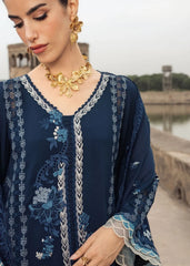 WINTER-3PC DHANAK EMBROIDERED SHIRT WITH CHIFFON EMBROIDERED DUPATTA AND EMB TROUSER-5156