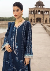 WINTER-3PC DHANAK EMBROIDERED SHIRT WITH CHIFFON EMBROIDERED DUPATTA AND EMB TROUSER-5156
