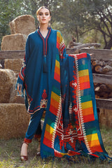 WINTER-3PC KHADAR HEAVY EMBROIDERED WITH COUTURE PRINT SHAWL 3103