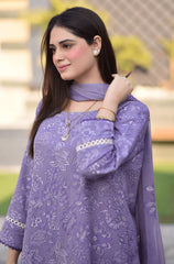 WINTER-3PC DHANAK EMBROIDERED SHIRT WITH CHIFFON EMBROIDERED DUPATTA AND TROUSER-4163