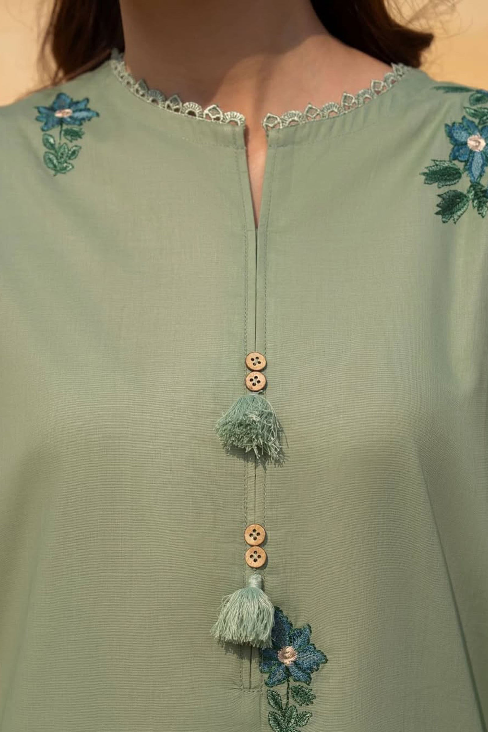 SUMMER-3PC LAWN EMBROIDERED SHIRT WITH CHIFFON EMBROIDERED DUPATTA AND TROUSER-
