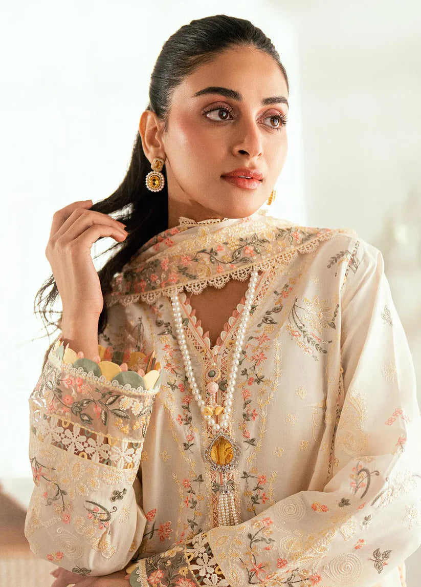 SUMMER- 3PC LAWN EMBROIDERED SHIRT WITH ORGANZA EMBROIDERED DUPATTA AND TROUSER -3804