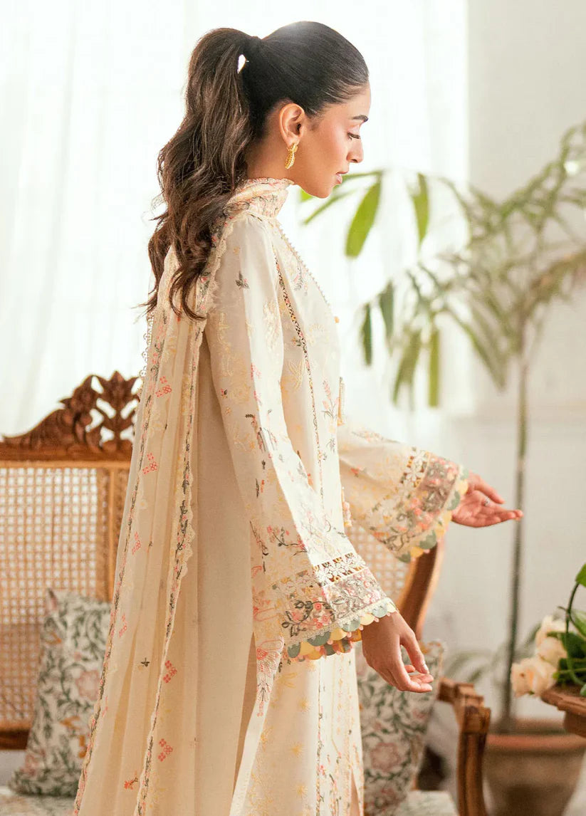 SUMMER- 3PC LAWN EMBROIDERED SHIRT WITH ORGANZA EMBROIDERED DUPATTA AND TROUSER -3804