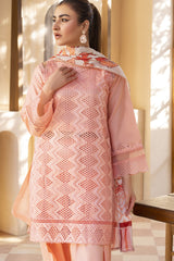 SUMMER-3PC LAWN LASERCUT EMBROIDERED SHIRT WITH MOARK PRINT DUPATTA-VOL-3