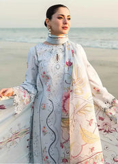 SUMMER- 3PC LAWN EMBROIDERED SHIRT WITH MONARK PRINTED DUPATTA AND TROUSER-3663