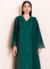 WINTER-3PC DHANAK EMBROIDERED SHIRT WITH SILK EMBROIDERED DUPATTA AND TROUSER-5196