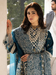 WINTER-3PC DHANAK EMBROIDERED SHIRT WITH DHANAK EMBROIDERED SHAWL AND TROUSE-5128