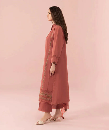WINTER-3PC DHANAK EMBROIDERED SHIRT WITH BAMBER CHIFFON EMBROIDERED DUPATTA-4131