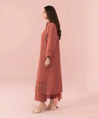 WINTER-3PC DHANAK EMBROIDERED SHIRT WITH BAMBER CHIFFON EMBROIDERED DUPATTA-1505