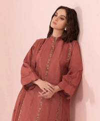 WINTER-3PC DHANAK EMBROIDERED SHIRT WITH BAMBER CHIFFON EMBROIDERED DUPATTA-1505