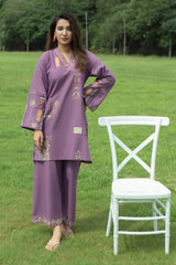 WINTER-2PC DHANAK EMBROIDERED SHIRT WITH DHANAK EMBROIDRED TROUSER-137