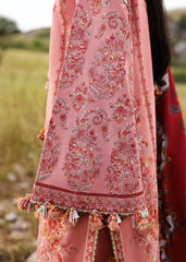 WINTER-3PC DHANAK EMBROIDERED SHIRT WITH WOOL PRINT SHAWL AND EMB TROUSER-5160