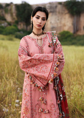 WINTER-3PC DHANAK EMBROIDERED SHIRT WITH WOOL PRINT SHAWL AND EMB TROUSER-5160
