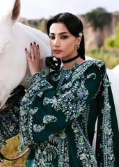 WINTER-3PC KARANDI EMBROIDERED SHIRT WITH KARANDI EMBROIDERED SHAWL AND TROUSER-5249