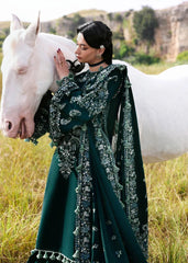 WINTER-3PC KARANDI EMBROIDERED SHIRT WITH KARANDI EMBROIDERED SHAWL AND TROUSER-5249