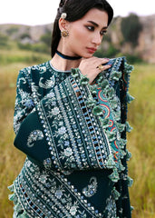 WINTER-3PC KARANDI EMBROIDERED SHIRT WITH KARANDI EMBROIDERED SHAWL AND TROUSER-5249