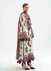 WINTER-3PC DHANAK EMBROIDERED SHIRT WITH WOOL PRINTED SHAWL AND EMB TROUSER-5186