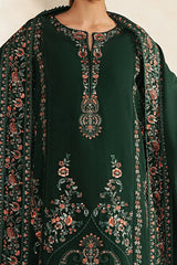 WINTER-3PC KARANDI EMBROIDERED SHIRT WITH KARANDI EMB SHAWL AND TROUSER-5195