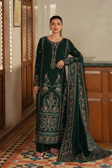 WINTER-3PC KARANDI EMBROIDERED SHIRT WITH KARANDI EMB SHAWL AND TROUSER-5195