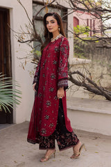 WINTER-3PC DHANAK EMBROIDERED SHIRT WITH CHIFFON TYE&DYE EMBROIDERED DUPATTA AND EMB TROUSER-5107