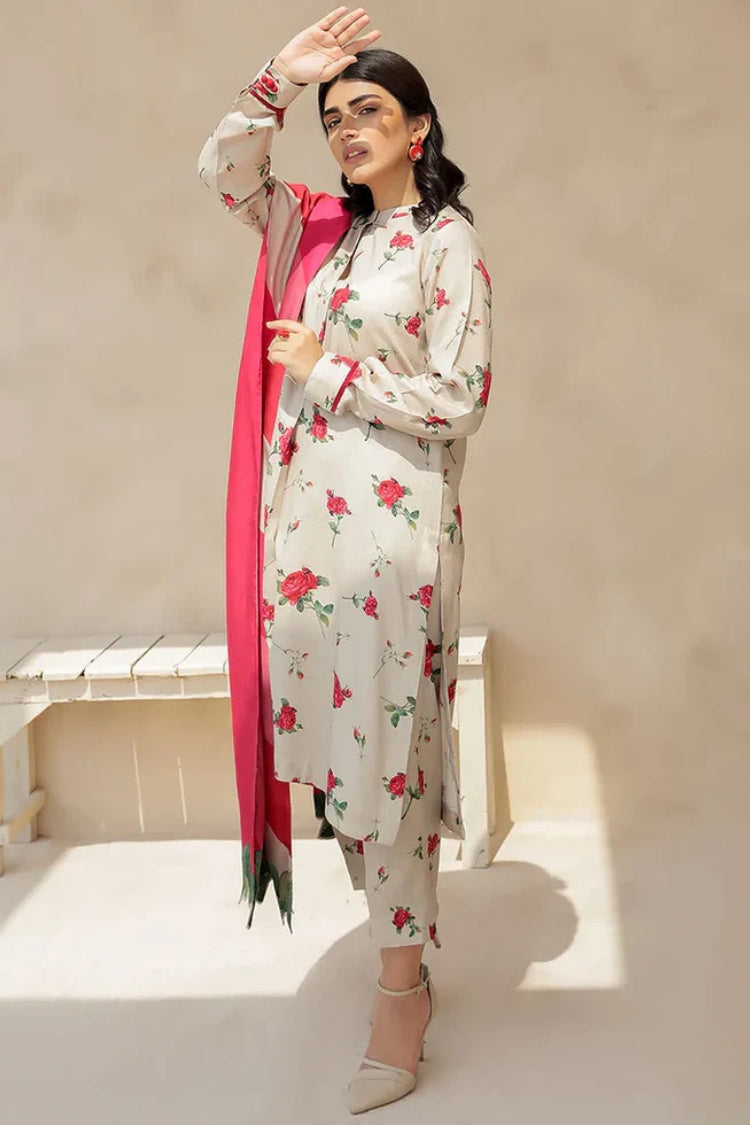 WINTER-3PC KARANDI PRINTED SHIRT WITH KARANDI PRINTED DUPATTA AND TROUSER-2575