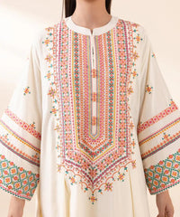 WINTER-3PC DHANAK EMBROIDERED SHIRT WITH WOOL PRINT SHAWL AND TROUSER-4006