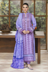 SUMMER-3PC LAWN LASERCUT EMBROIDERED SHIRT WITH MOARK PRINT DUPATTA-VOL-1